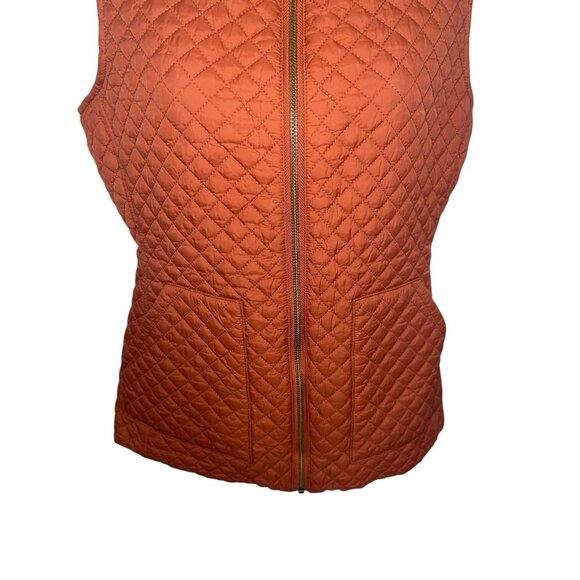 CREMIEUX Women's Size Small Dark Orange Quilted Zip Up Vest - Picture 5 of 12
